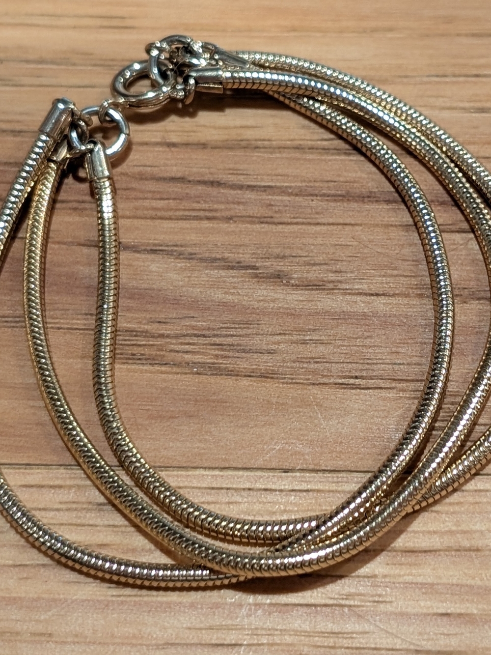Source Unknown Gold-Tone Multi-Strand Snake Chain Bracelet